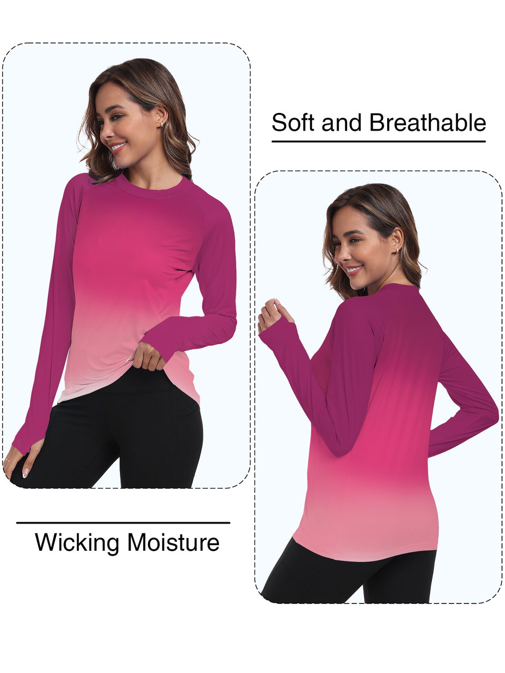 Camisa feminina proteção Solar UPF 50+ manga Longa