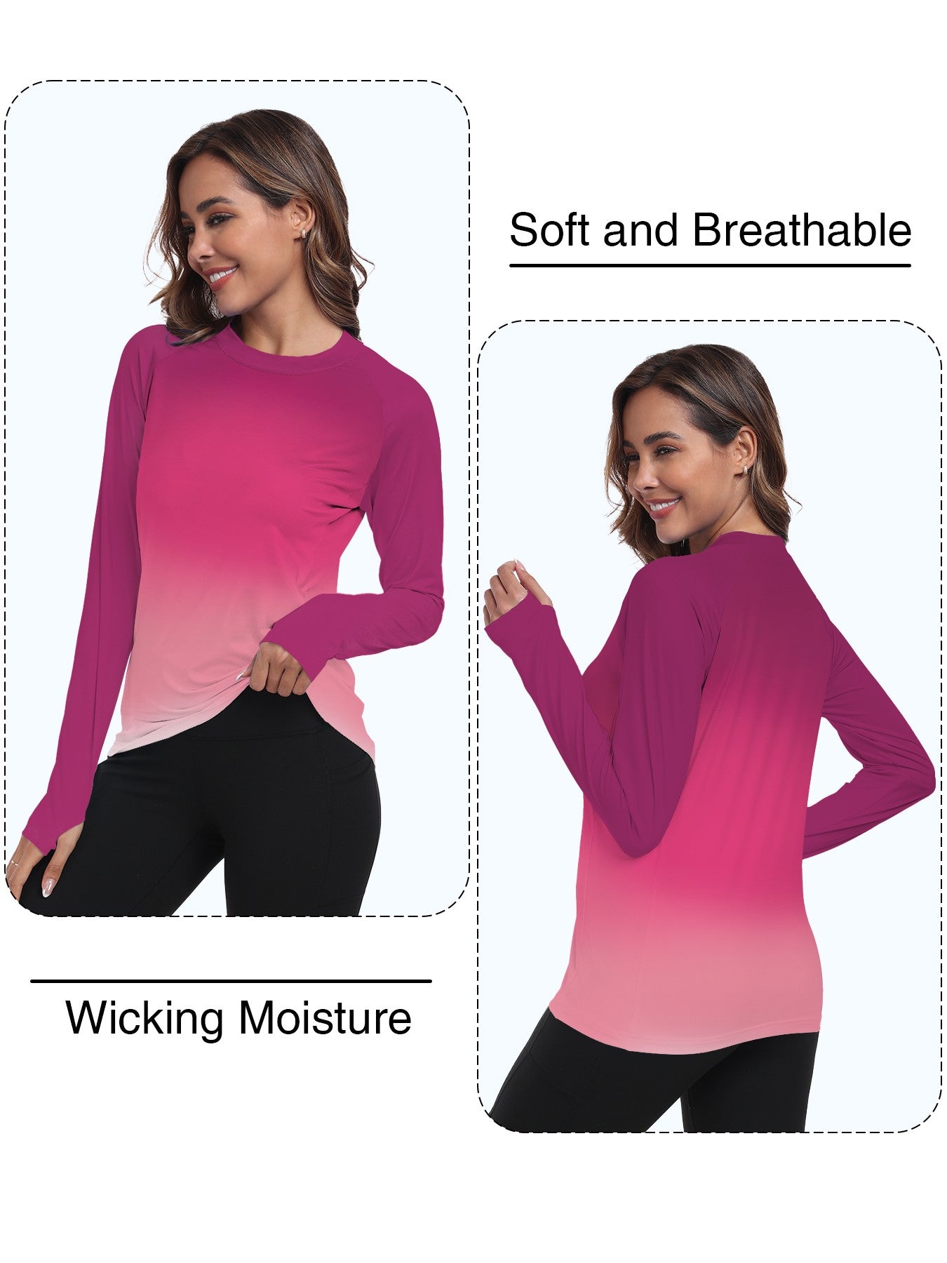 Camisa feminina proteção Solar UPF 50+ manga Longa