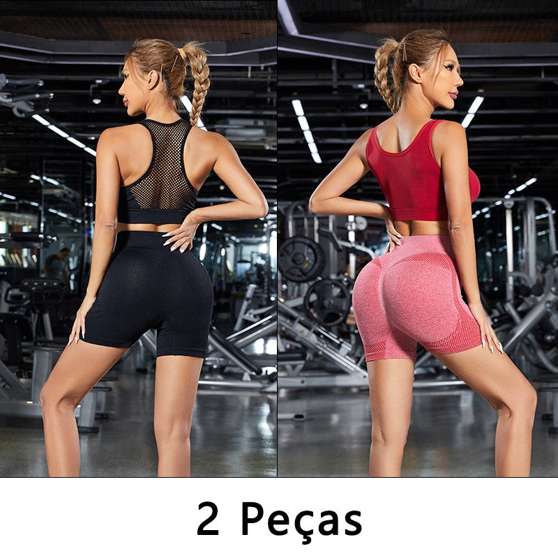 Kit 2 shorts femininos gymwear