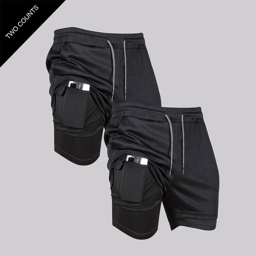 Bermuda Masculina Treino 2 em 1 com Compressão Interna