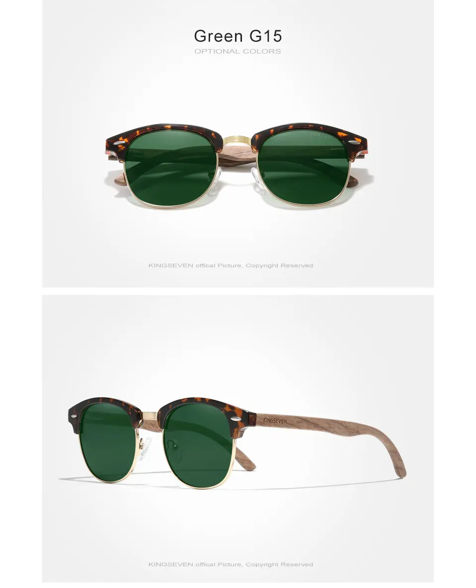 Óculos de Sol Feminino Madeira Nogueira Polarizado UV400 Retrô