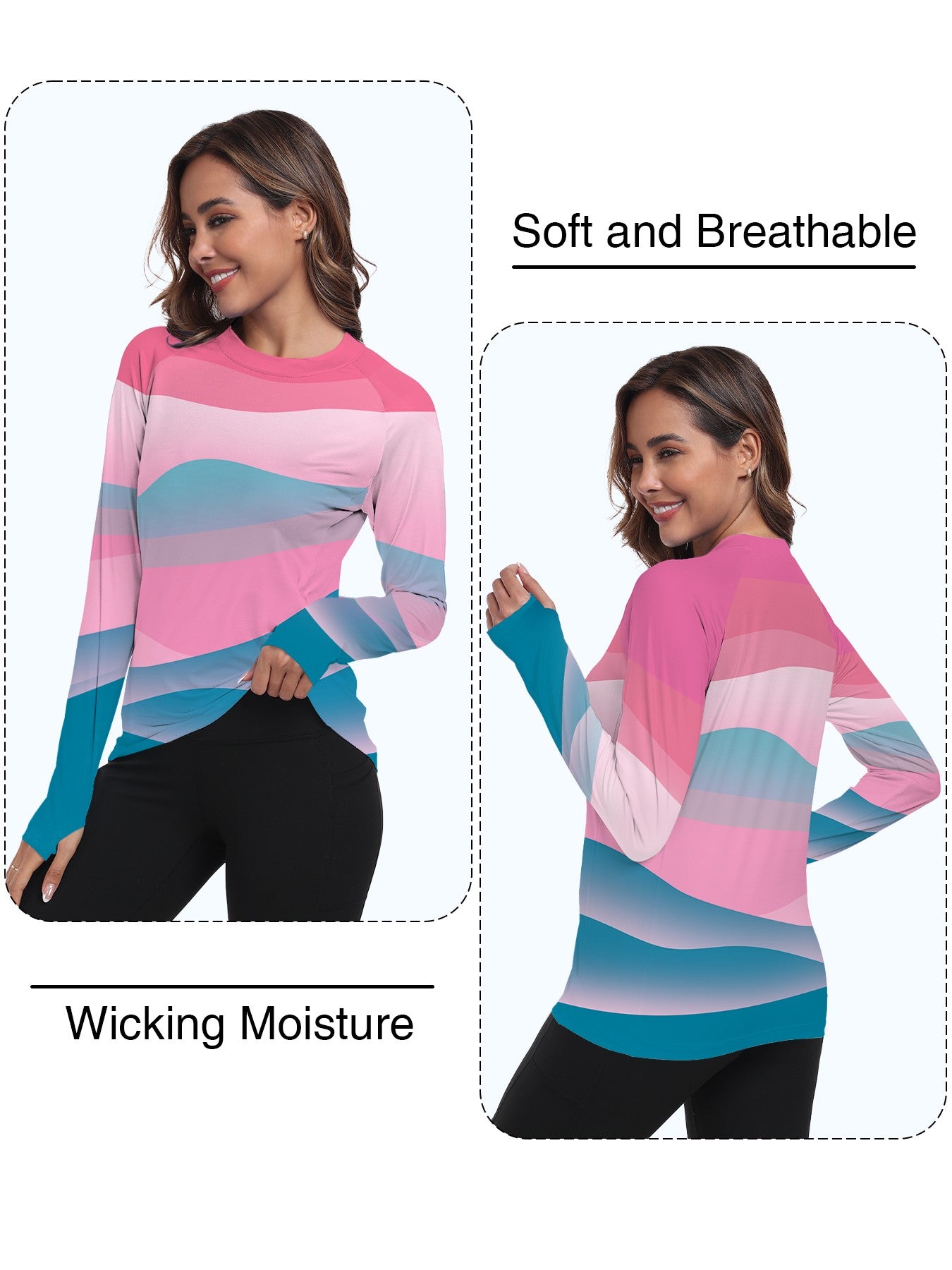 Camisa feminina proteção Solar UPF 50+ manga Longa