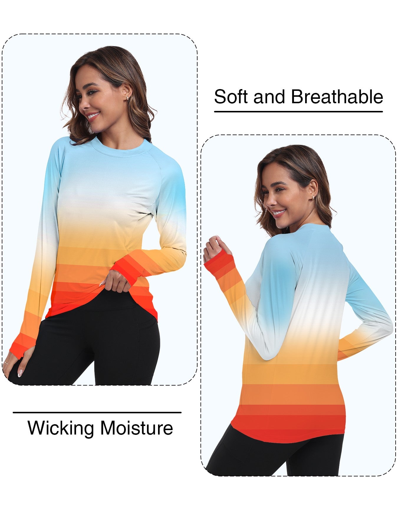 Camisa feminina proteção Solar UPF 50+ manga Longa