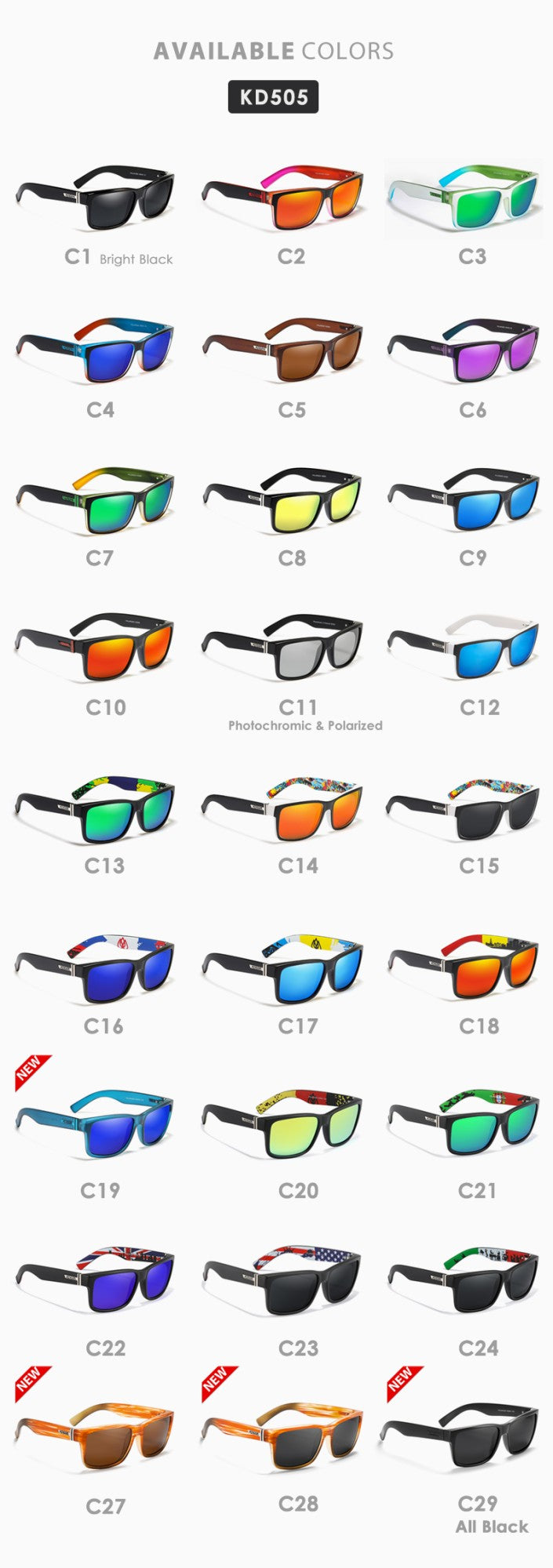 Óculos de Sol Masculino KDEAM Polarizado UV400