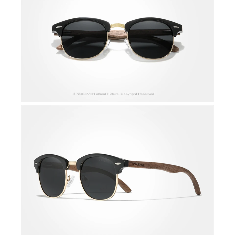 Óculos de Sol Feminino Madeira Nogueira Polarizado UV400 Retrô