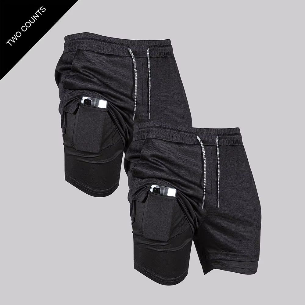 Bermuda Masculina Treino 2 em 1 com Compressão Interna