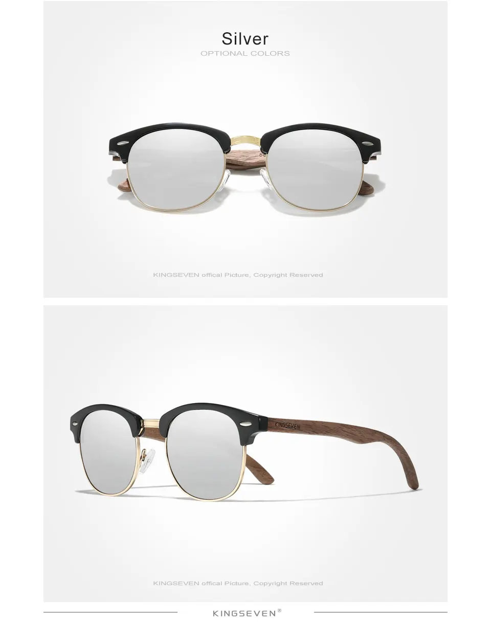 Óculos de Sol Feminino Madeira Nogueira Polarizado UV400 Retrô