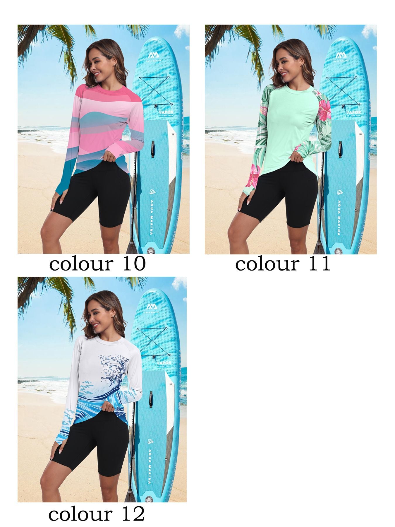 Camisa feminina proteção Solar UPF 50+ manga Longa