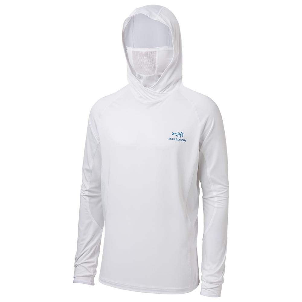 Camisa masculina com manga UPF 50+ com capuz, polaina e máscara