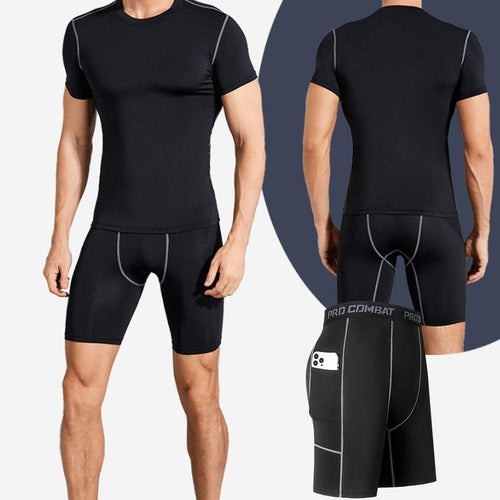 Bermuda de compressão elástica masculina