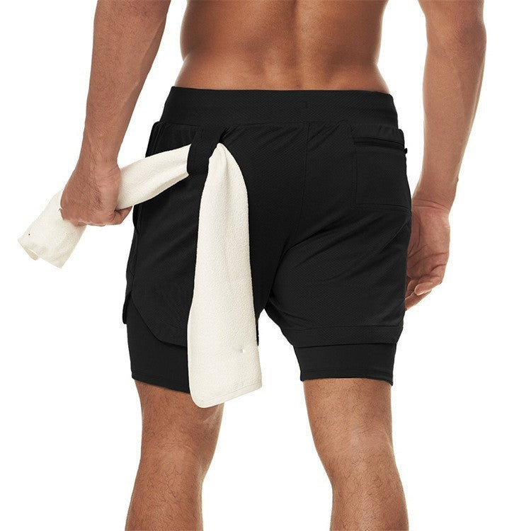 Short Masculino Compressão Esportivo 2 em 1 com Bolsos