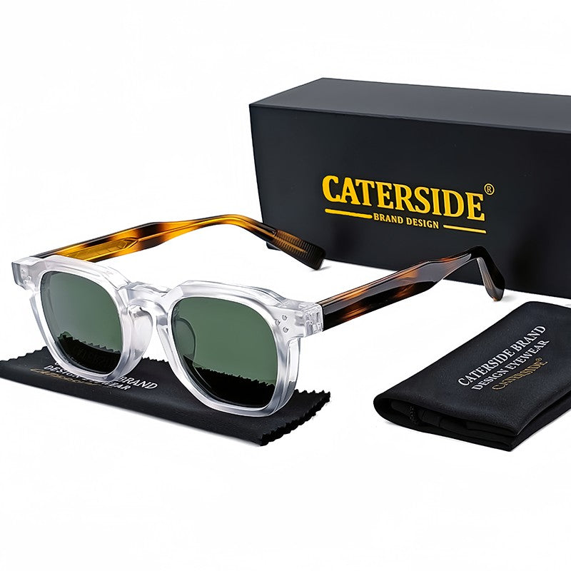 Óculos de Sol Unissex Polarizado UV400 Estilo Retrô com Caixa