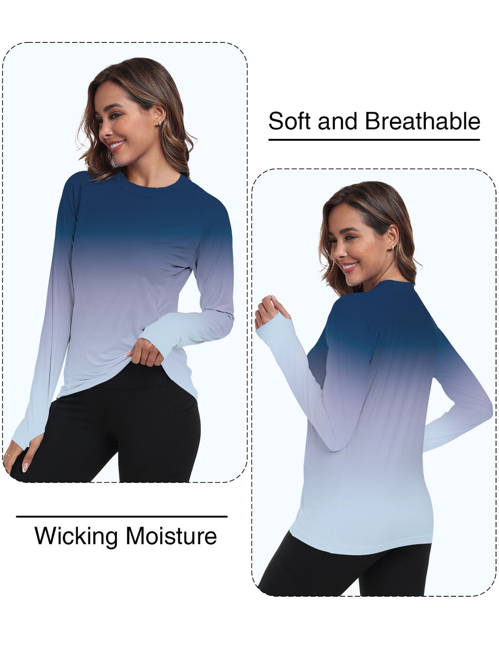 Camisa feminina proteção Solar UPF 50+ manga Longa