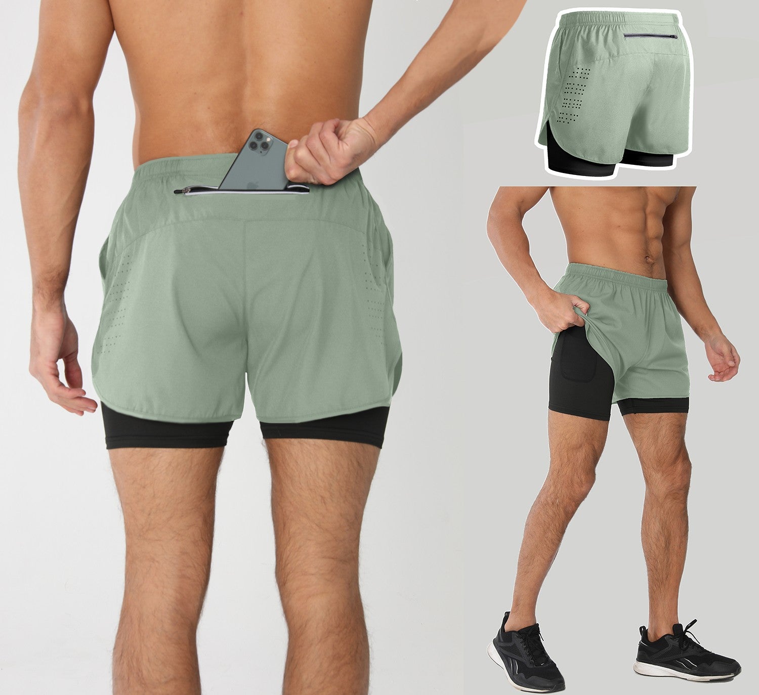Bermuda Esportiva Masculina Fitness Dupla Camada