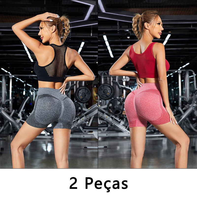 Kit 2 shorts femininos gymwear