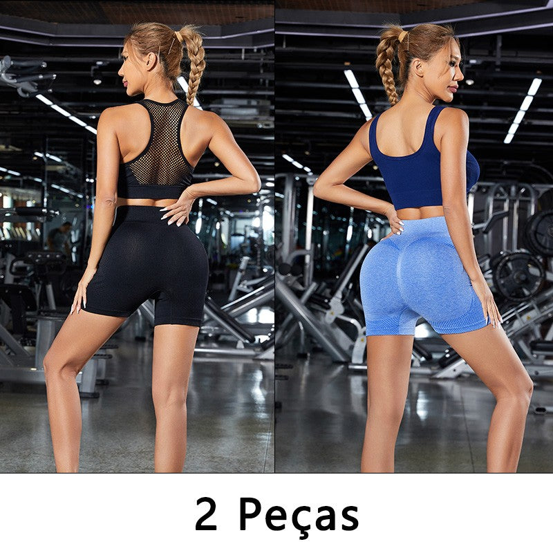 Kit 2 shorts femininos gymwear