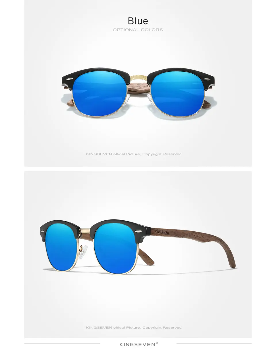 Óculos de Sol Feminino Madeira Nogueira Polarizado UV400 Retrô