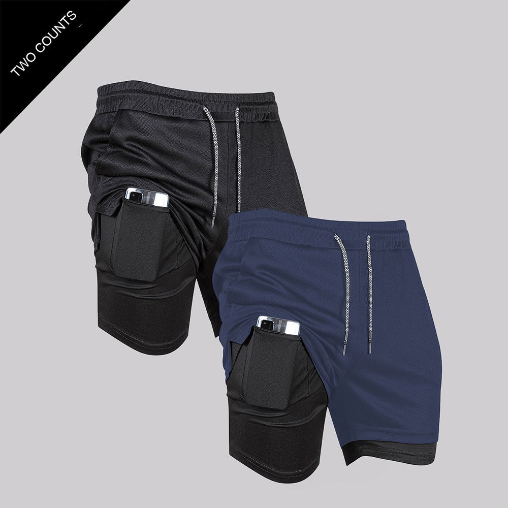 Bermuda Masculina Treino 2 em 1 com Compressão Interna