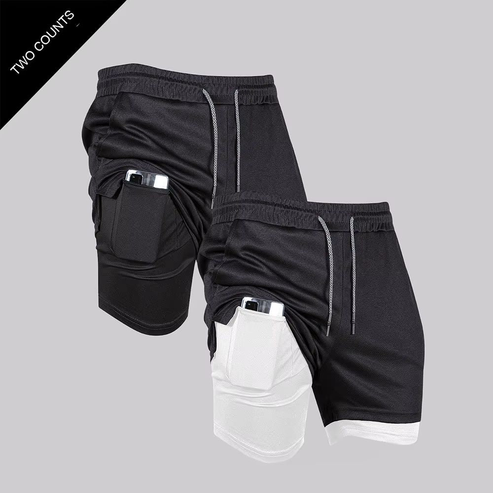 Bermuda Masculina Treino 2 em 1 com Compressão Interna