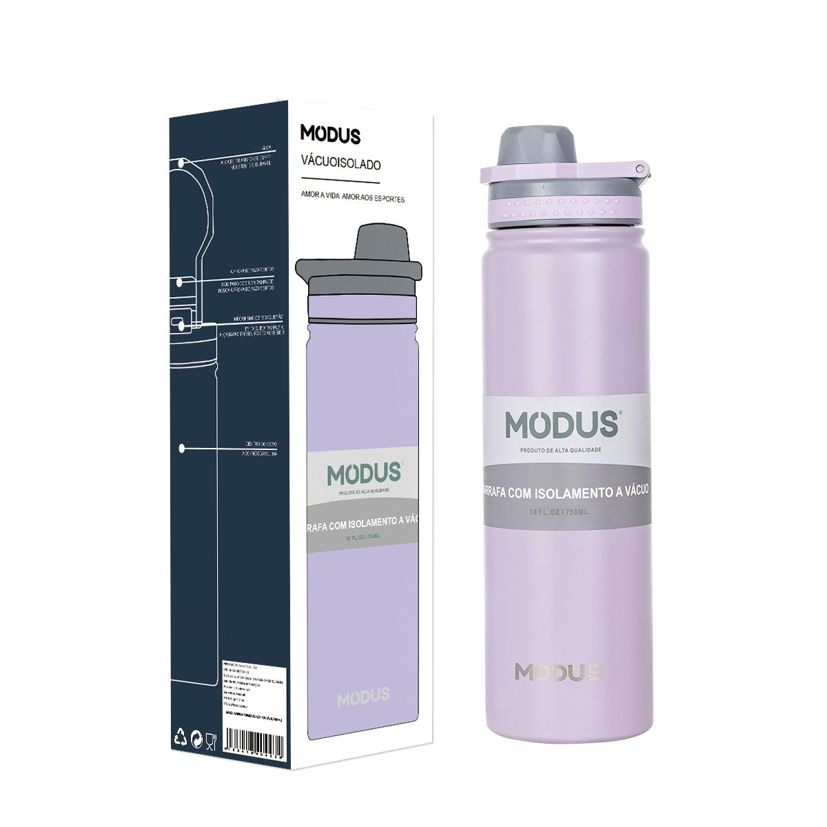 Garrafa Térmica 750ml com Canudo Inox