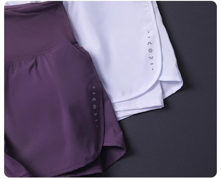 Shorts feminino 2 em 1 com bolsos