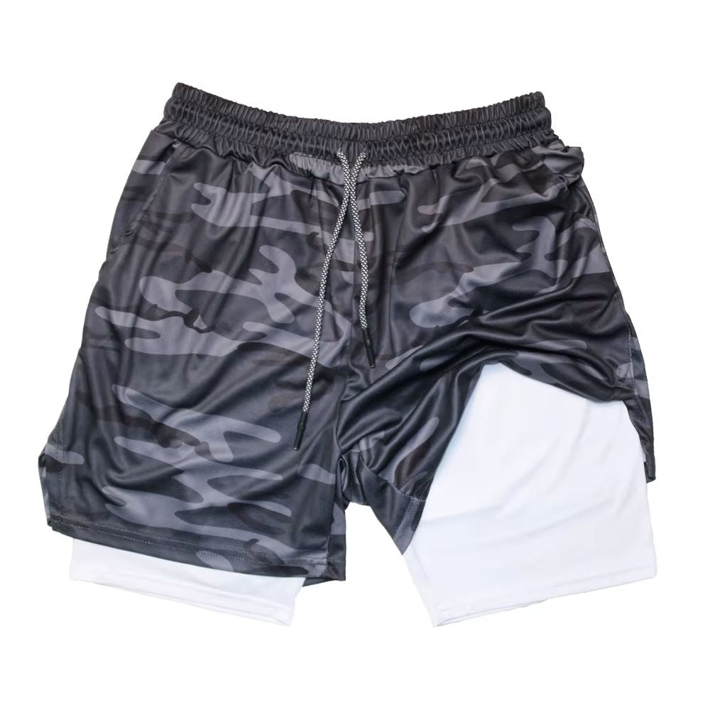 Bermuda Masculina Treino 2 em 1 com Compressão Interna