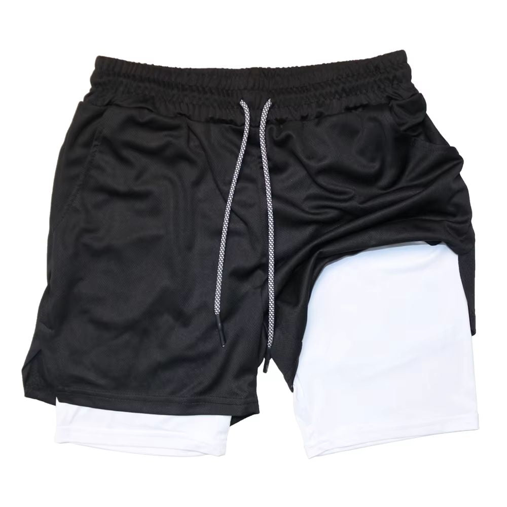 Bermuda Masculina Treino 2 em 1 com Compressão Interna