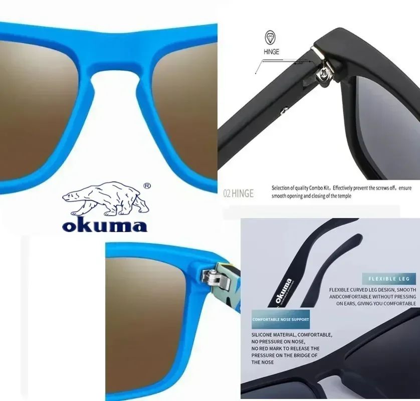 Óculos de sol polarizado Okuma com proteção UV