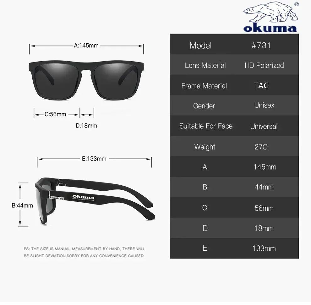 Óculos de sol polarizado Okuma com proteção UV
