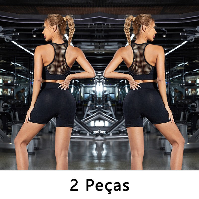Kit 2 shorts femininos gymwear