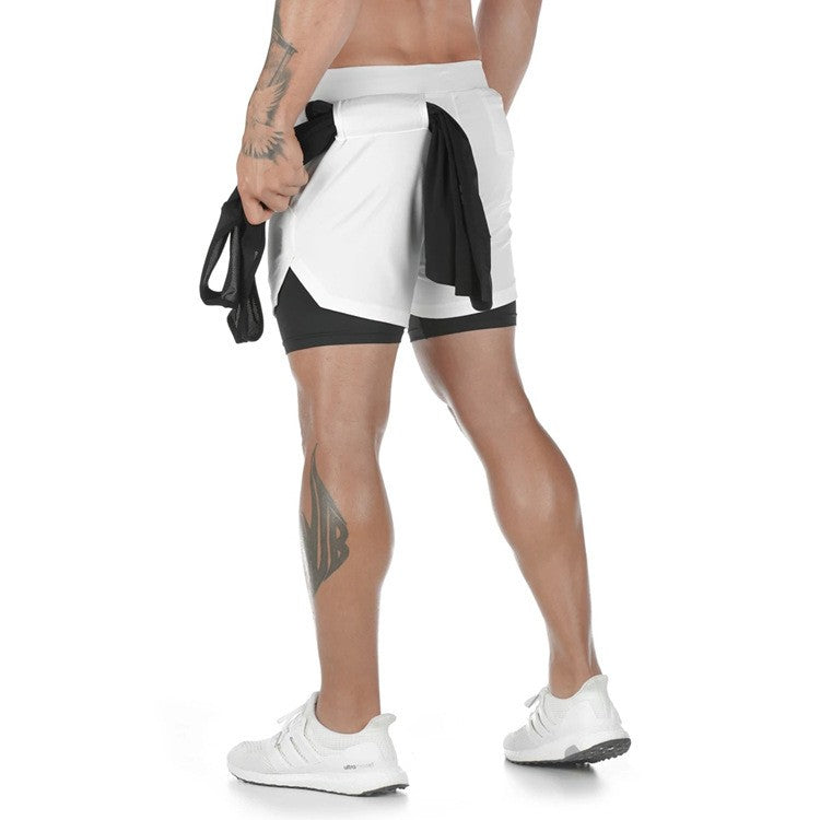 Short Masculino Compressão Esportivo 2 em 1 com Bolsos