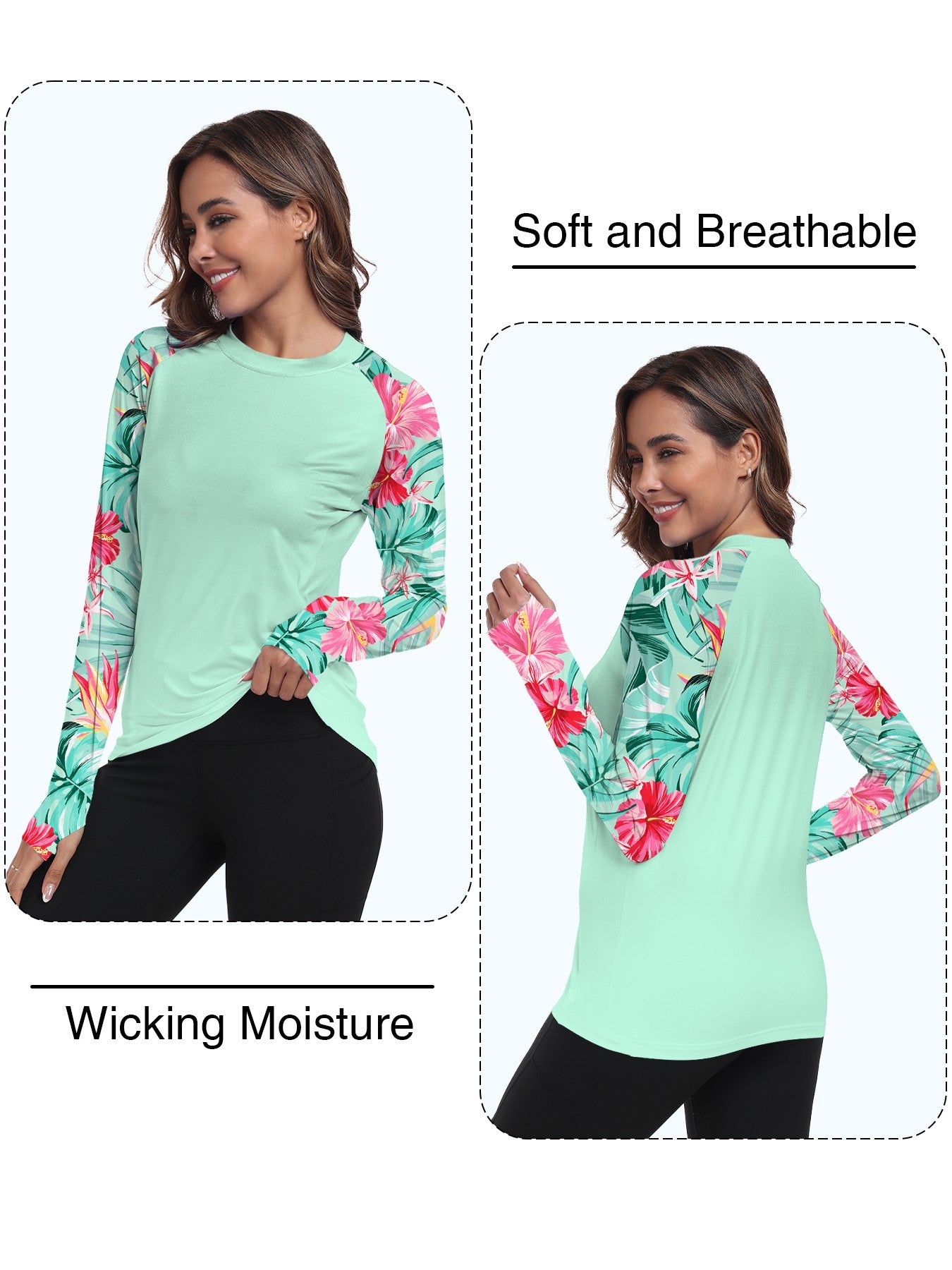 Camisa feminina proteção Solar UPF 50+ manga Longa