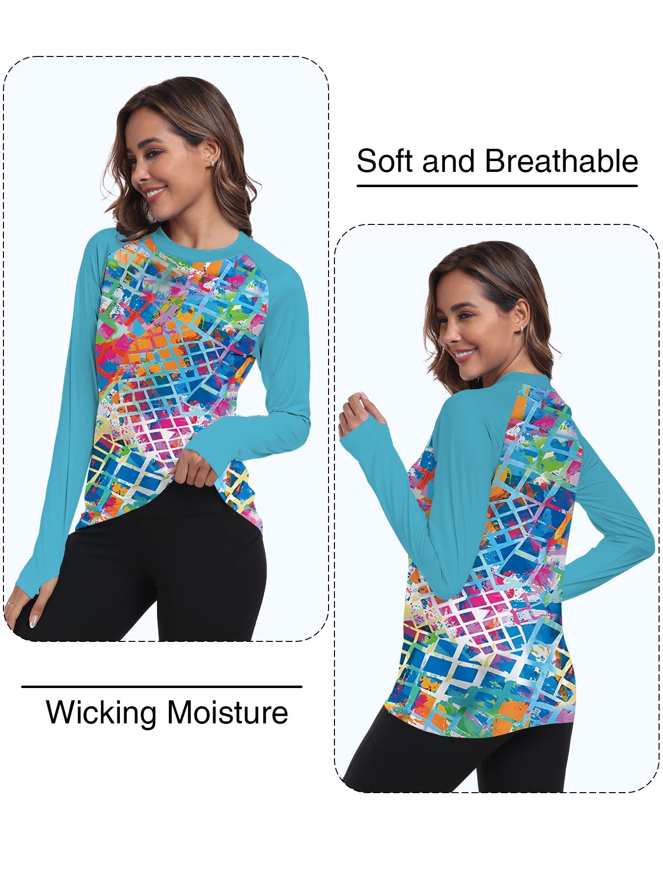 Camisa feminina proteção Solar UPF 50+ manga Longa