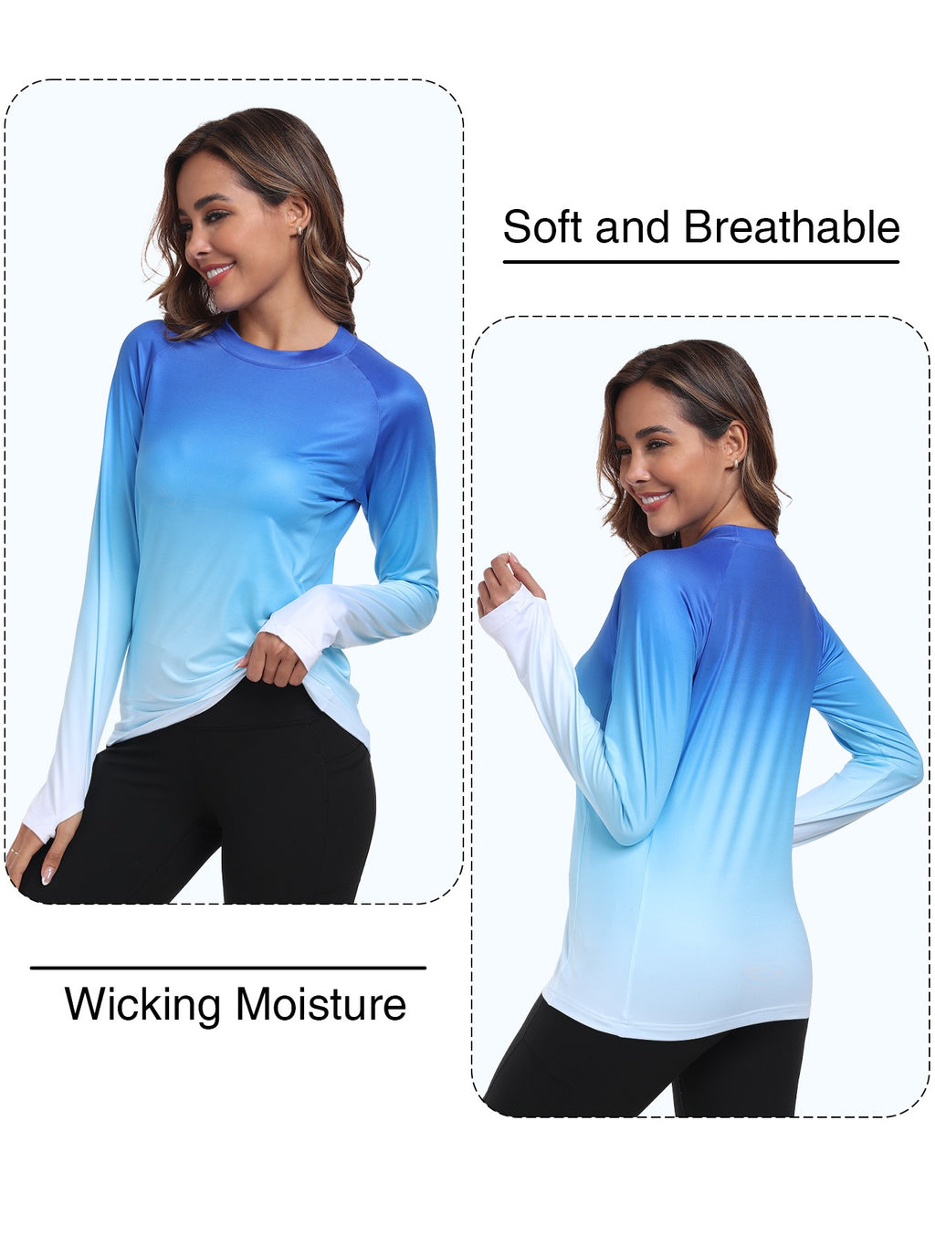 Camisa feminina proteção Solar UPF 50+ manga Longa