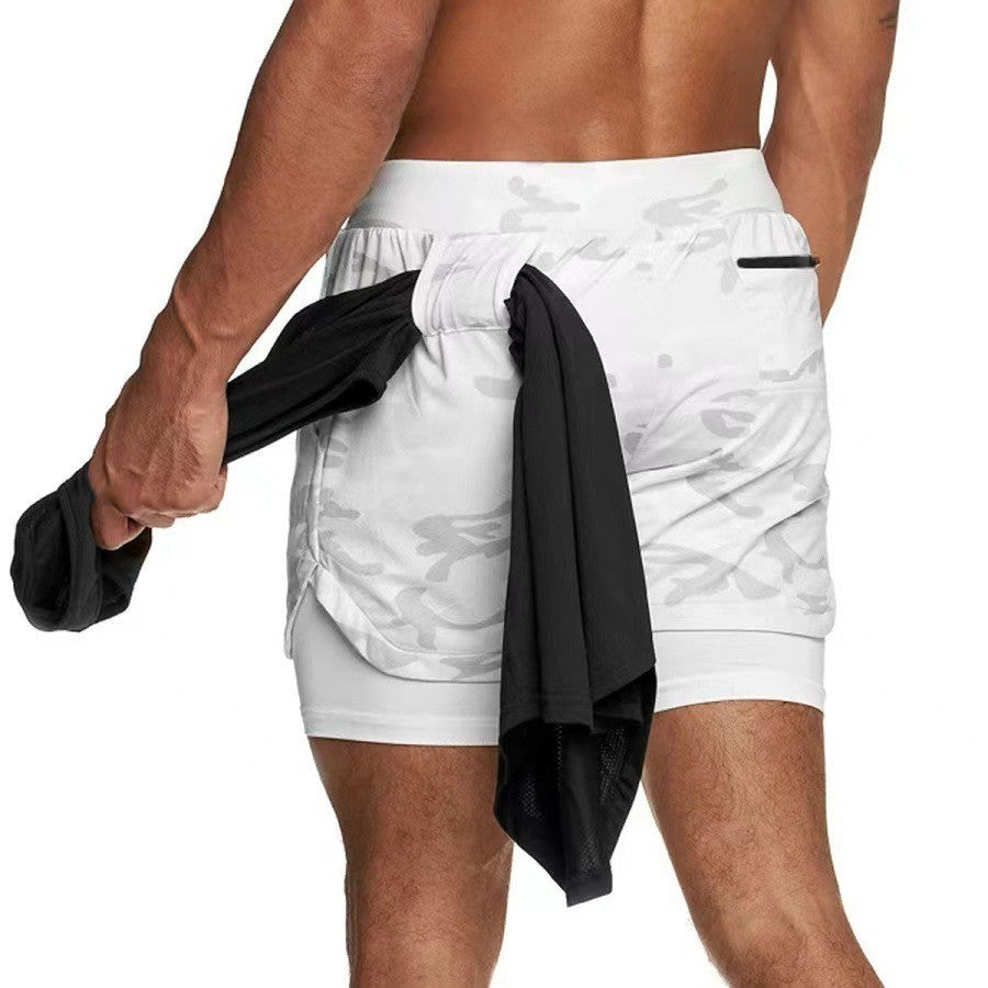Short Masculino Compressão Esportivo 2 em 1 com Bolsos