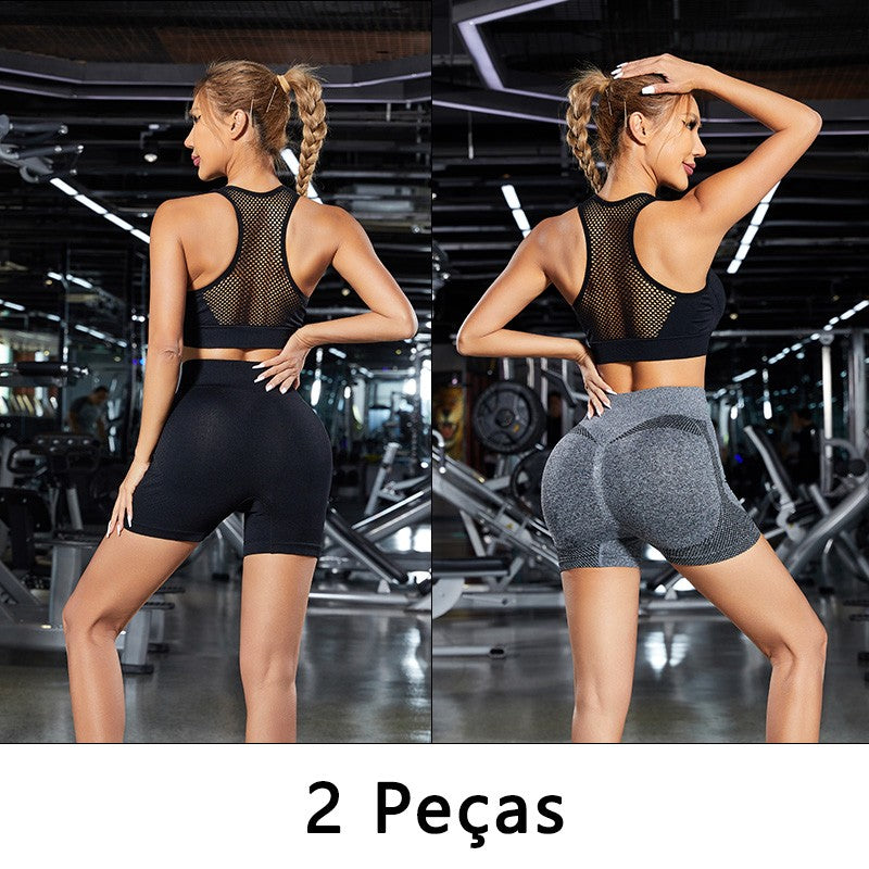 Kit 2 shorts femininos gymwear