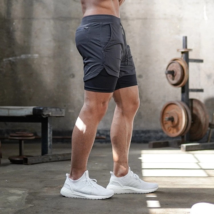 Bermuda Masculina Treino 2 em 1 com Compressão Interna