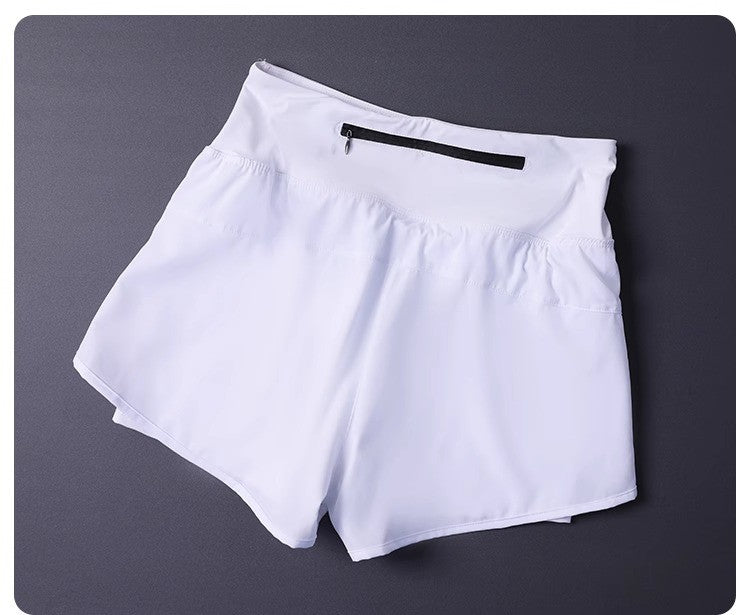 Shorts feminino 2 em 1 com bolsos