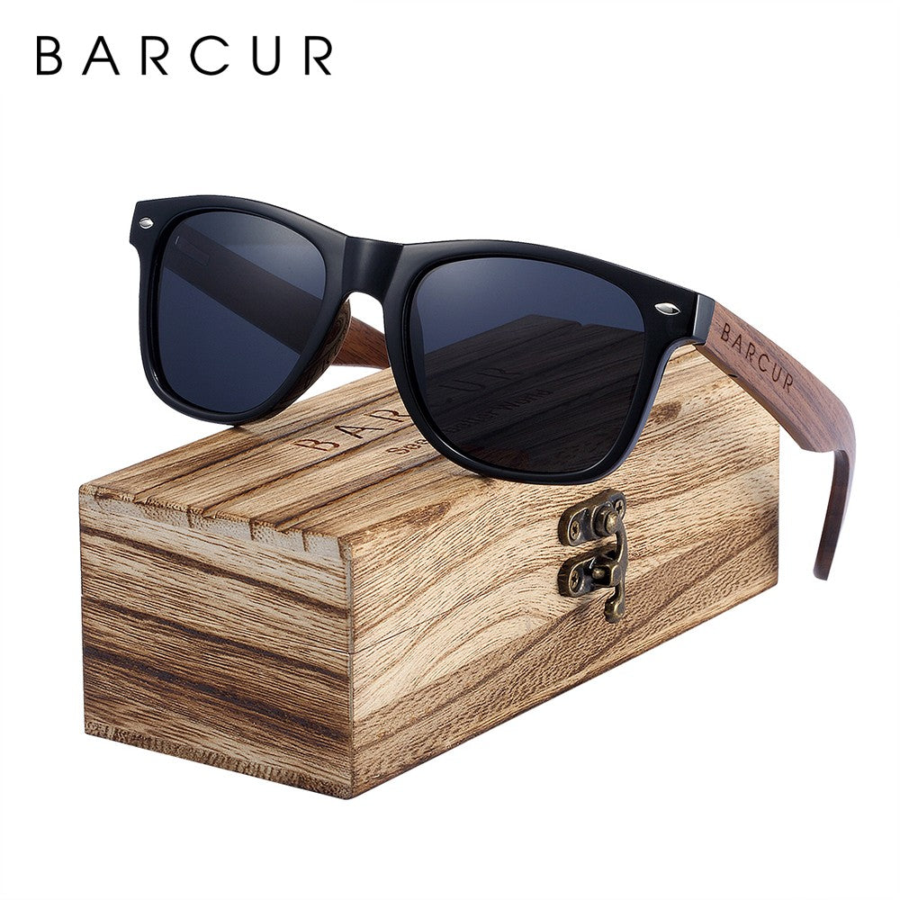 Óculos de Sol Polarizado UV400 Unissex Madeira Nogueira