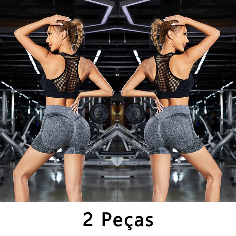 Kit 2 shorts femininos gymwear