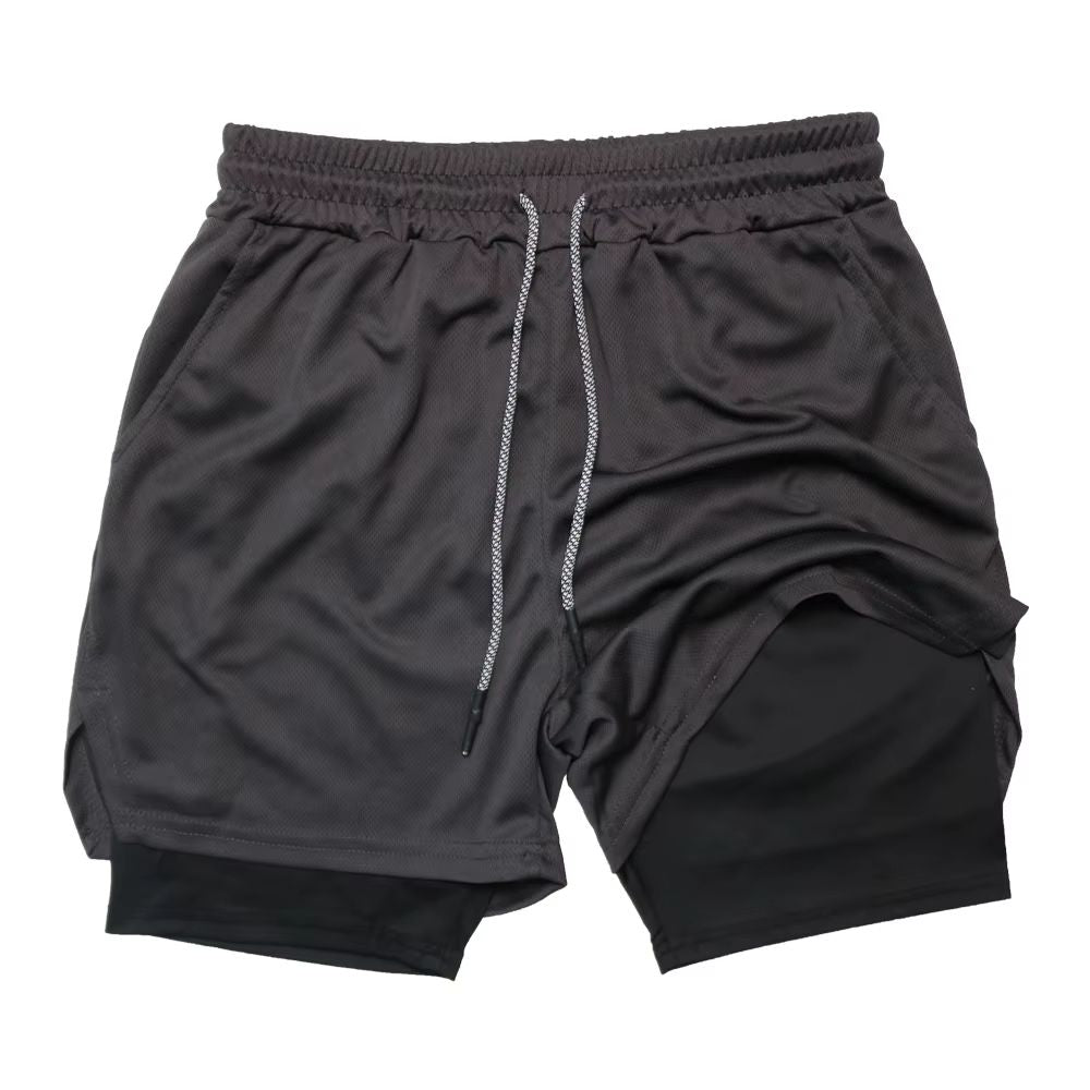 Bermuda Masculina Treino 2 em 1 com Compressão Interna
