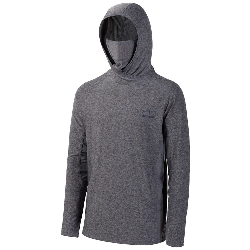 Camisa masculina com manga UPF 50+ com capuz, polaina e máscara