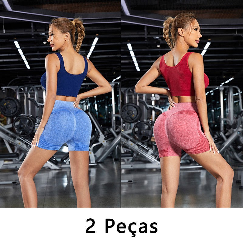 Kit 2 shorts femininos gymwear