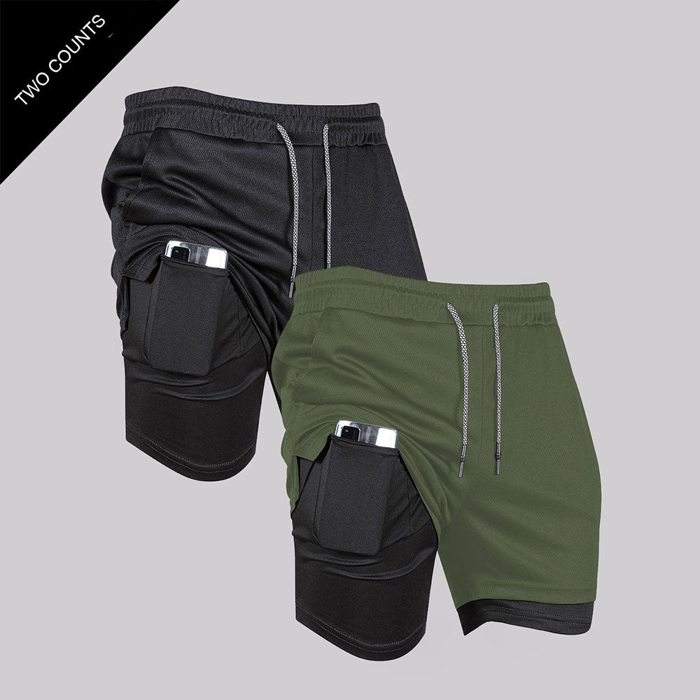 Bermuda Masculina Treino 2 em 1 com Compressão Interna