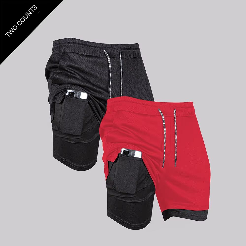 Bermuda Masculina Treino 2 em 1 com Compressão Interna
