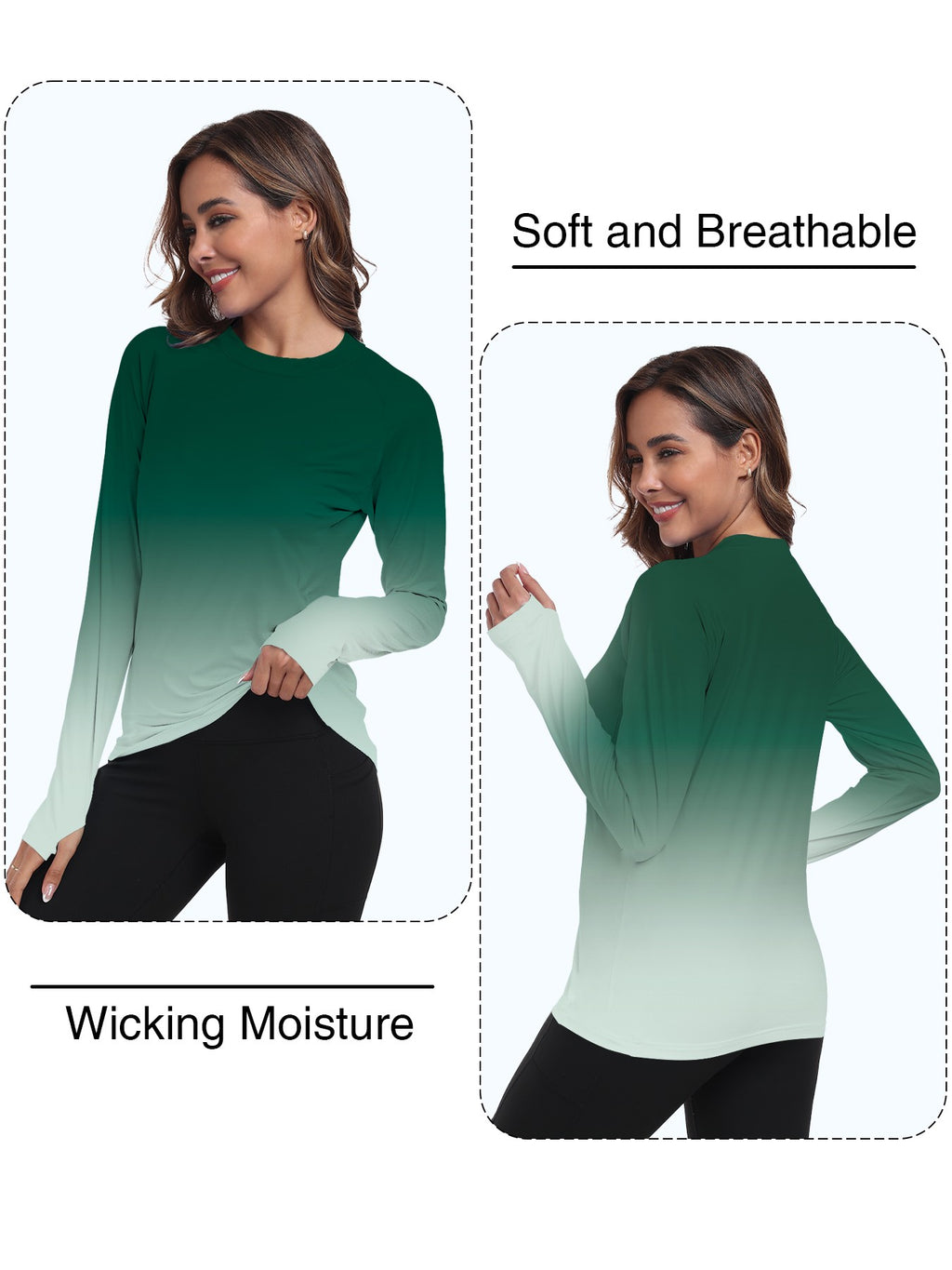 Camisa feminina proteção Solar UPF 50+ manga Longa